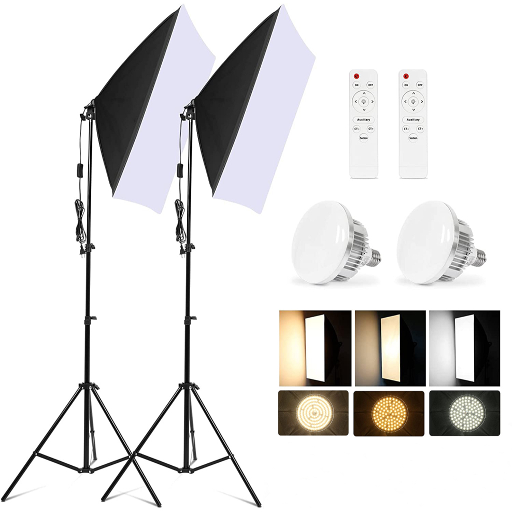 Photography LED 85W/300W สตูดิโอถ่ายภาพ ไฟต่อเนื่อง ไฟสตูดิโอ 50x70 Softbox Continuous Lighting Kits