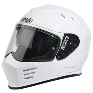 หมวกกันน็อก SIMPSON HELMET - GHOST BANDIT WHITE By Life and Kustom