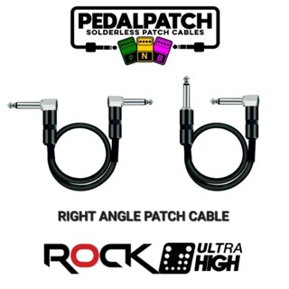 PNB PATCH CABLE สายพ่วงเอฟเฟค รุ่น RIGHT-ANGLE  BLACK-SILVER ใช้สาย ROCK ULTRA HIGH  เลือกแบบสายและความยาวได้