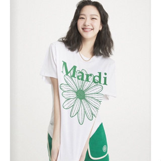 (พร้อมส่ง) New! Mardi Mercredi Flower T-shirt เสื้อยืดสีขาวลายดอกลิลลี่สีเขียวสุดฮ็อต ของแท้ 💯