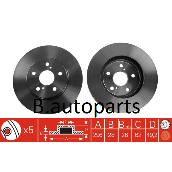 จานเบรคหน้า LEXUS ES300 ES330 RX300 TOYOTA HARRIER SXU10 SXU15 MCU10 MCU15 1998-2003 RUNSTOP/คู่