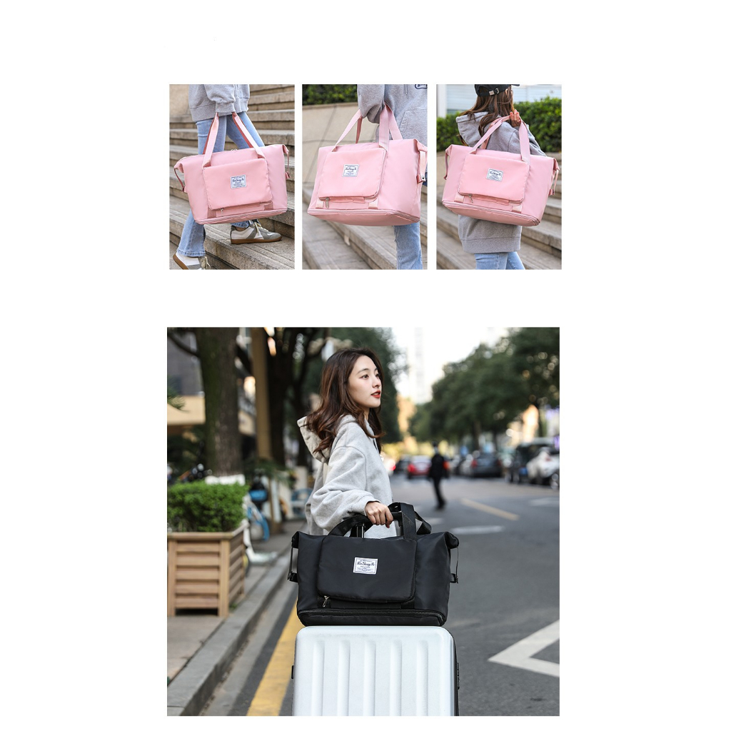 กระเป๋าเดินทางแบบถือ ใส่เสื้อผ้าได้เยอะ ใบใหญ่ สวยตรงปก กระเป๋าฟิตเนส กระเป๋าใส่ของ สีสวย ใบใหญ่ มีซิปเปิดขยายได้L57