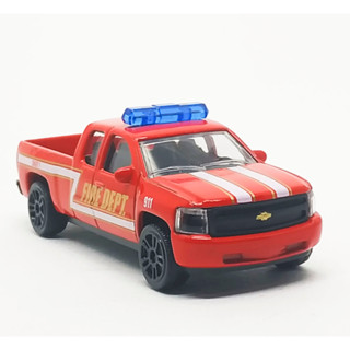 Majorette Chevrolet Silverado - Fire Dept 911 - L Red ล้อ D5SB Scale 1/71 (8cm) ไม่มี package