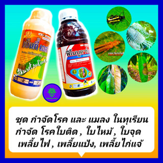 ชุด กำจัดโรค และ แมลง ในทุเรียน ยาทุเรียน คาร์เบนดาซิม 1 L +ฟีโนบูคาร์บ 1 L โรคใบติด ใบไหม้ ราแป้ง เพลี้ยไฟ เพลี้ยไฟ