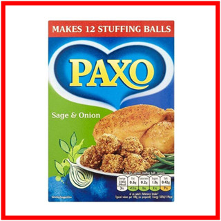 Paxo Sage &amp; Onion Stuffing Mix แพ็กโซ่ส่วนผสมสำหรับทำยัดไส้ ไก่งวง และเนื้อต่างๆ 170 กรัม สินค้านำเข้า ต่างประเทศ 170g