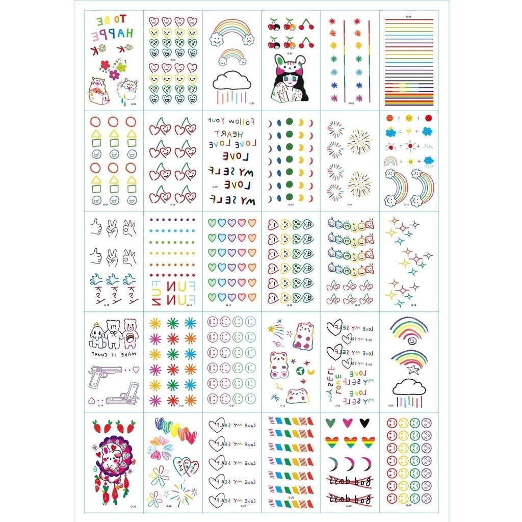 ✅พร้อมส่ง✅ แทททูมินิมอล เเทททู Tattoo สติ๊กเกอร์ ติดร่างกาย แบบสุ่มลาย 1 เเผ่น/2บาท ยิ่งซื้อยิ่งลด ลายน่ารัก (เเบบสุ่ม)
