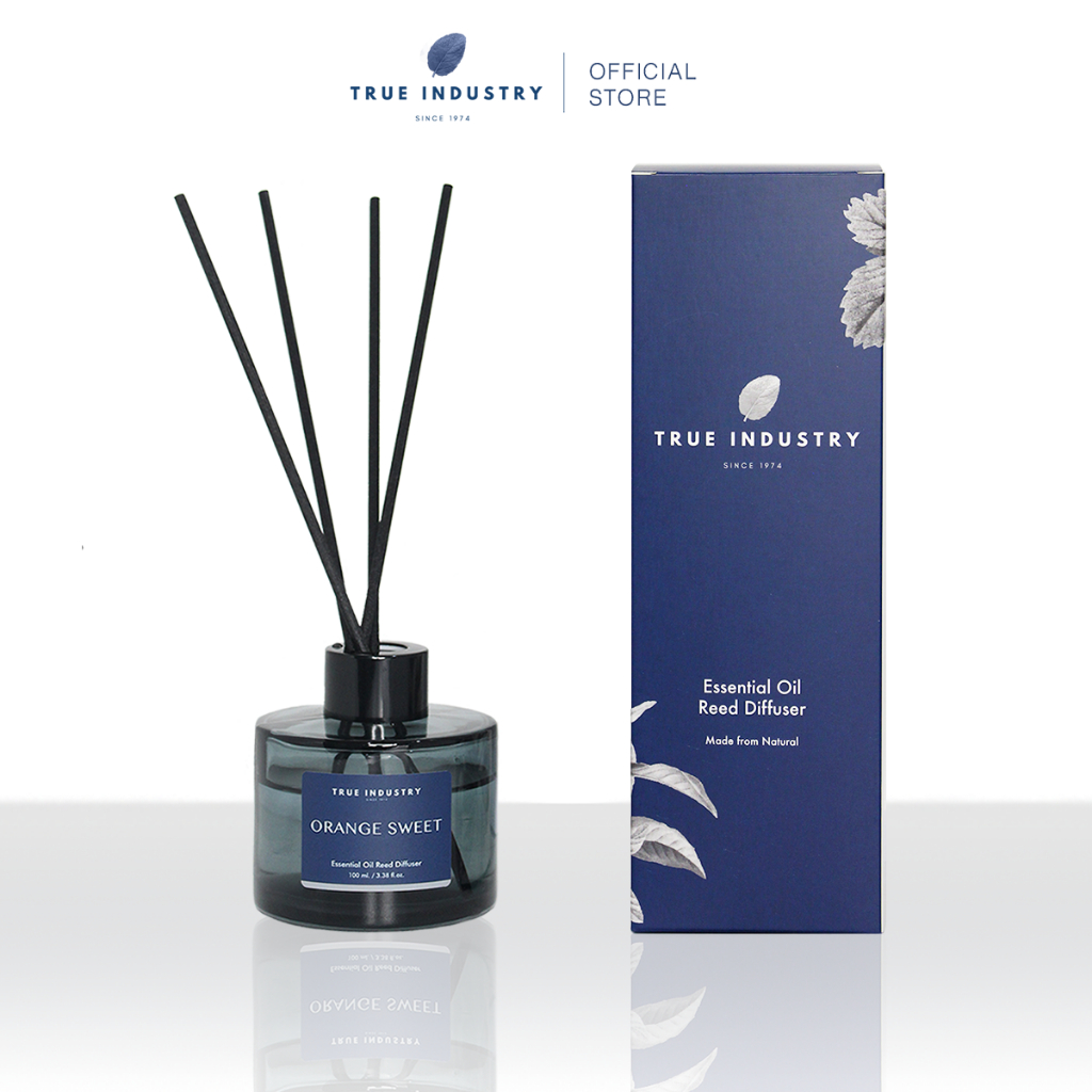 ก้านไม้หอมปรับอากาศ กลิ่นส้ม เกรดบำบัดจากธรรมชาติ 100% (Orange Sweet Essential Oil Premium Reed Diffuser) 100 ml