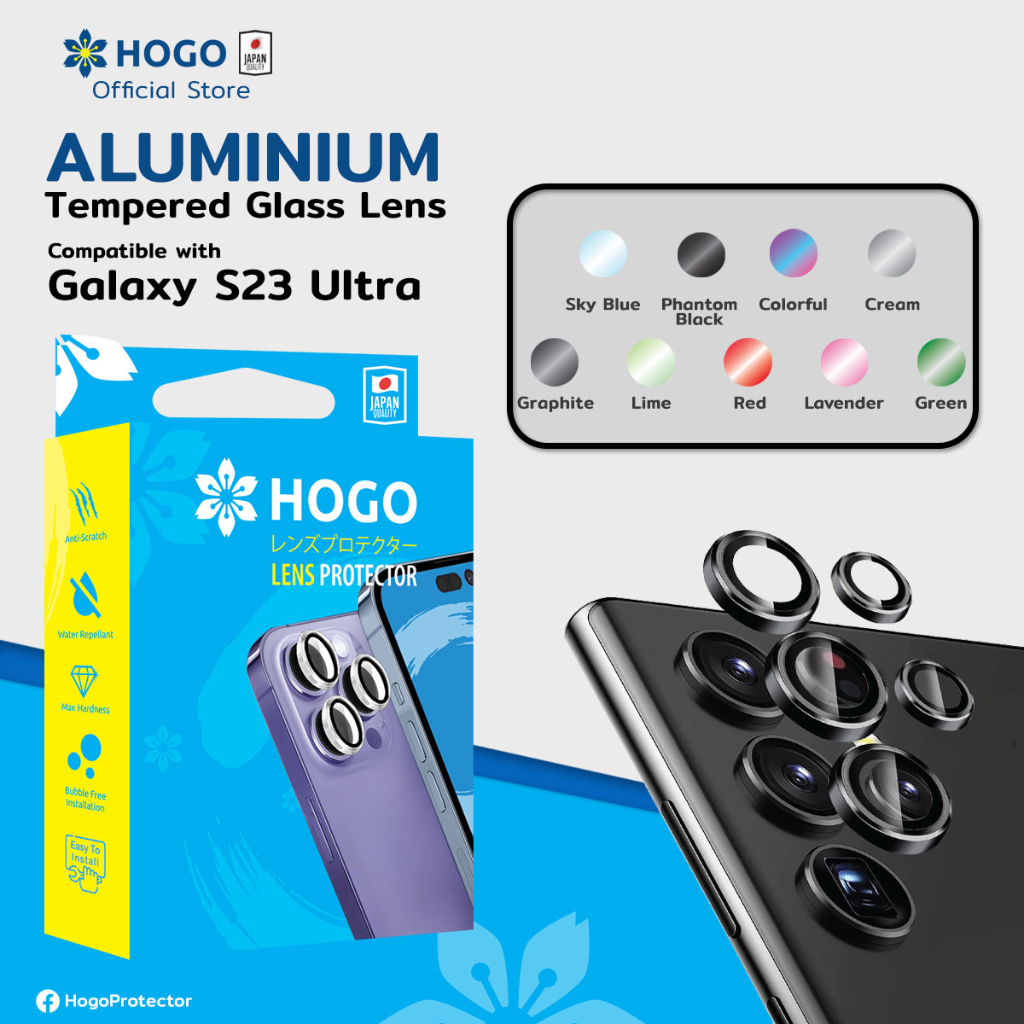 Hogo กระจกป้องกันเลนส์ สำหรับ Galaxy S23 Ultra Hogo Aluminium Tempered Glass Lens Protector