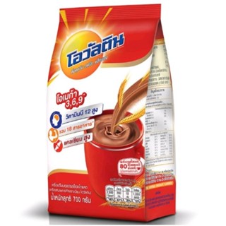 Ovaltine โอวัลติน เครื่องดื่มมอลต์รสช็อกโกแลต ปริมาณ700g จำนวน1ถุง