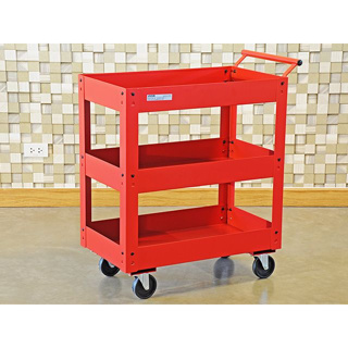 Metal Tool Cart รถเข็นเครื่องมือช่างล้อใหญ่ รับน้ำหนักได้ 200kg 71x41x84 cm สีแดง PMT-103RD