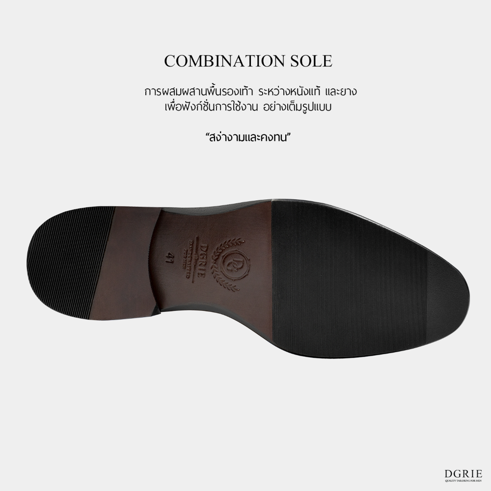 DGRIE Black Round Cap Toe Oxford Shoes-รองเท้าหนังสีดำ