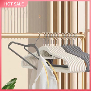 ไม้แขวนเสื้อ หุ้มกำมะหยี่ กันลื่น ไม้แขวนเสื้อซีลีโคน พร้อมส…