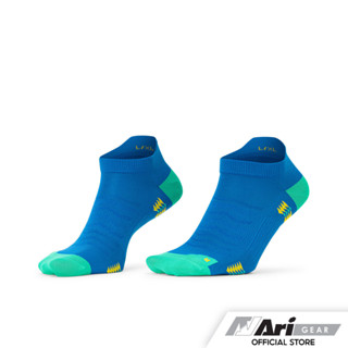 ARI LIGHTWEIGHT RUNNING TAB SOCKS - BLUE/GREEN/YELLOW  ถุงเท้า อาริ ไลต์เวท สีน้ำเงินเขียวเหลือง