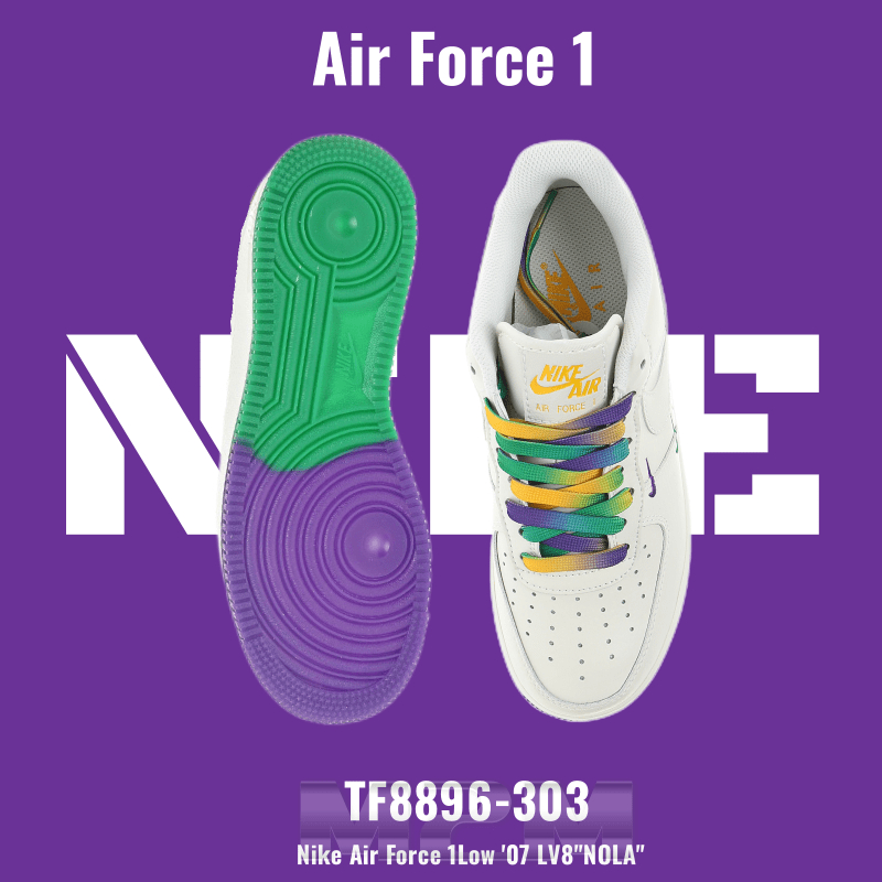 M2M👉 Nike Air Force 1Low '07 LV8"NOLA"  รองเท้าผ้าใบลำลอง TF8896-303