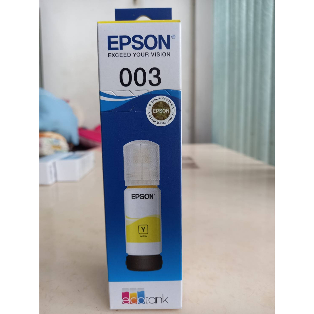 Epson 003 Yสีเหลือง  (T00V400) น้ำหมึกเติมแบบขวด ของใหม่ คุณภาพ100%ของแท้ 65 ml (L3110, L3150, L5190)