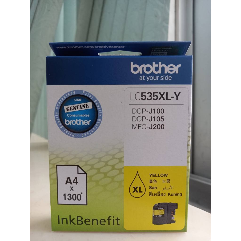 Brother LC-535 XL Y สีเหลือง แท้ศูนย์ 100% สำหรับเครื่องรุ่น DCP-J100,DCP-J105,MFC-J200