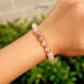 กำไลหินนำโชค Rose Quartz - Strawberry Quartz เสริมความรักและเมตตา 8 มิล by Sirinn Jewelry