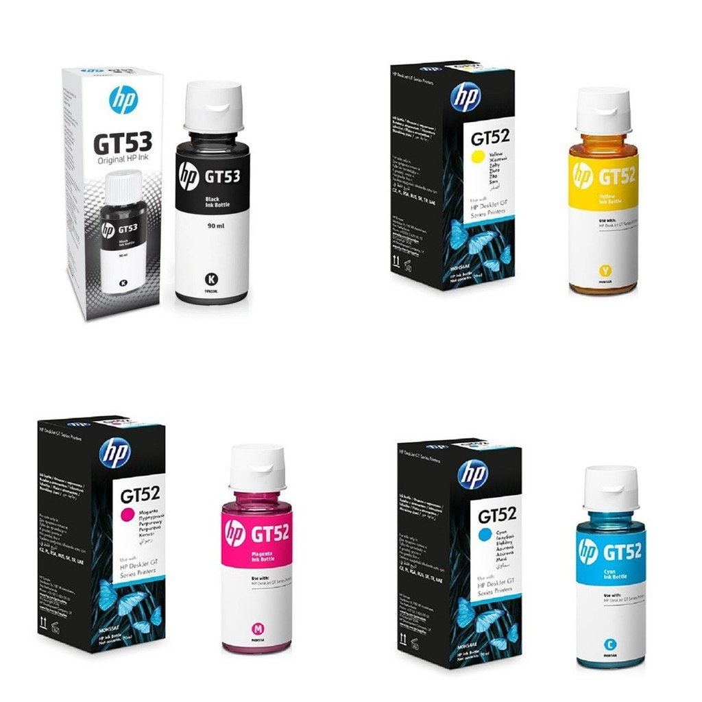 HP เดิม GT51 สีดำ GT52 หมึกสี 5820tank 411 311 สำหรับหมึกเครื่องพิมพ์ #หมึกเติมสีดำGT 51 Black ขนาด 90 ML สุดคุ้