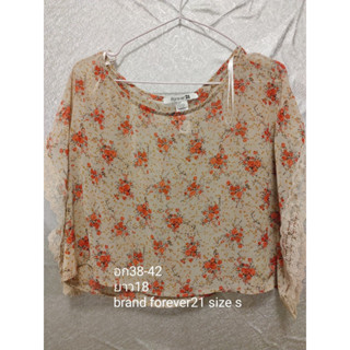 brand forever21 ทรงครอป ผ้าชีฟอง