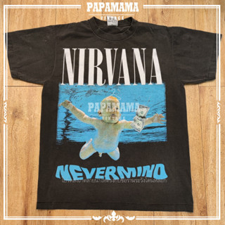 [ NIRVANA ]NEVERMIND Album V2 @1992 เด็กเก็บแบงค์ original Bootleg เสื้อวง เนอร์วาน่า vintage papamama vintage