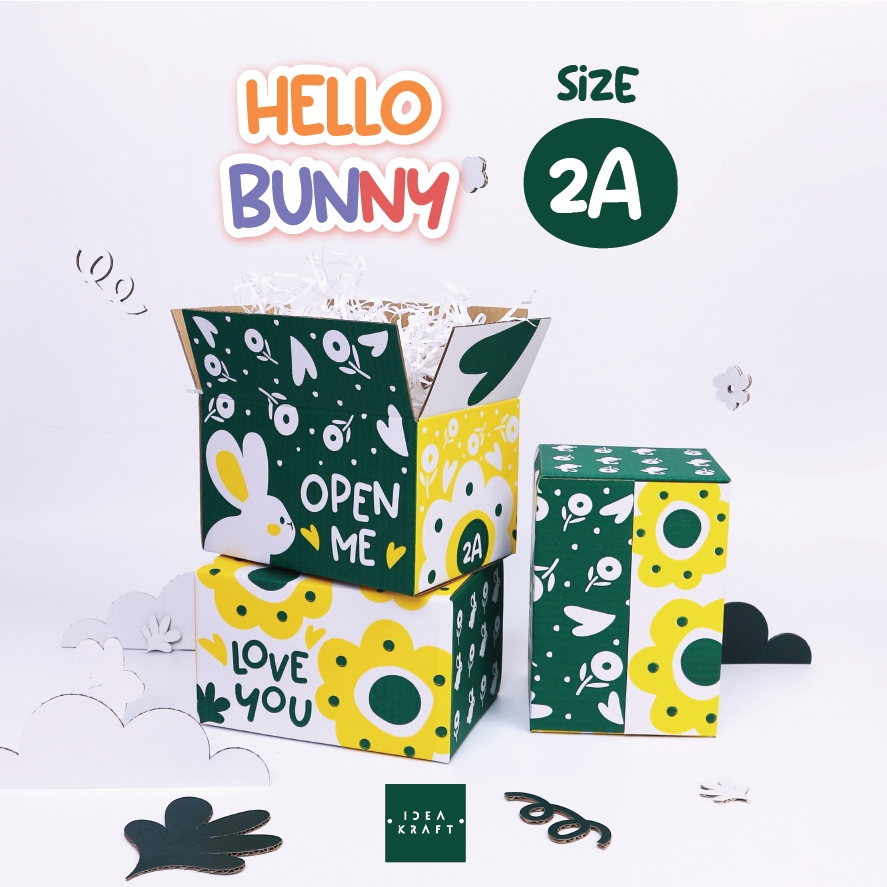 กล่องพัสดุ กล่องไปรษณีย์ กล่อง Hello Bunny Size 2A (20 ใบ)