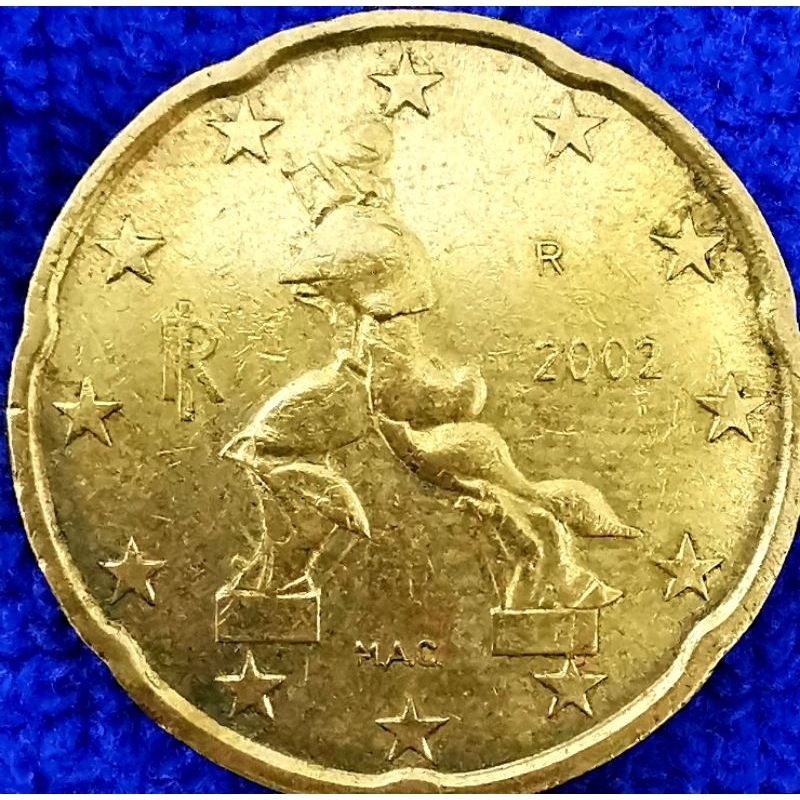 เหรียญยูโร, อิตาลี​ Italy, 20 Euro Cent,​ใช้แล้ว, #​3916