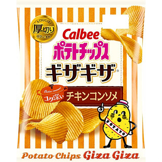 Calbee มันฝรั่งทอดกรอบ Giza Giza Rich Chicken Consommé 60 กรัม X 12 ถุง ส่งตรงจากญี่ปุ่น