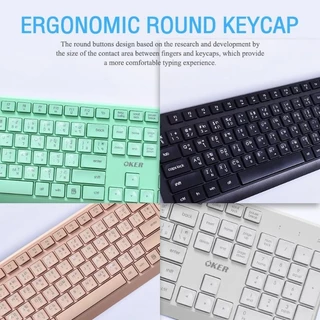 NENมาใหม่🚀ส่งเร็ว🚀OKER WIRELESS DESKTOP keyboard +mouse Combo ชุด คีย์บอร์ด+เมาส์ไร้สาย K-788