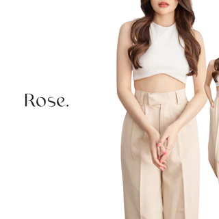 Rose_SP005 กางเกงขากระบอก เอวสูง เก็บพุง ทรงสวย ใส่แล้วสูงมากกก เป็นขากระบอกที่ควรมีติดตู้มากก