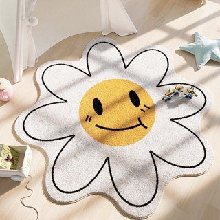 Flower floor mat พรมสไตล์มินิมอล ลายดอกไม้ยิ้ม 60x60cm รุ่น ST221011-69
