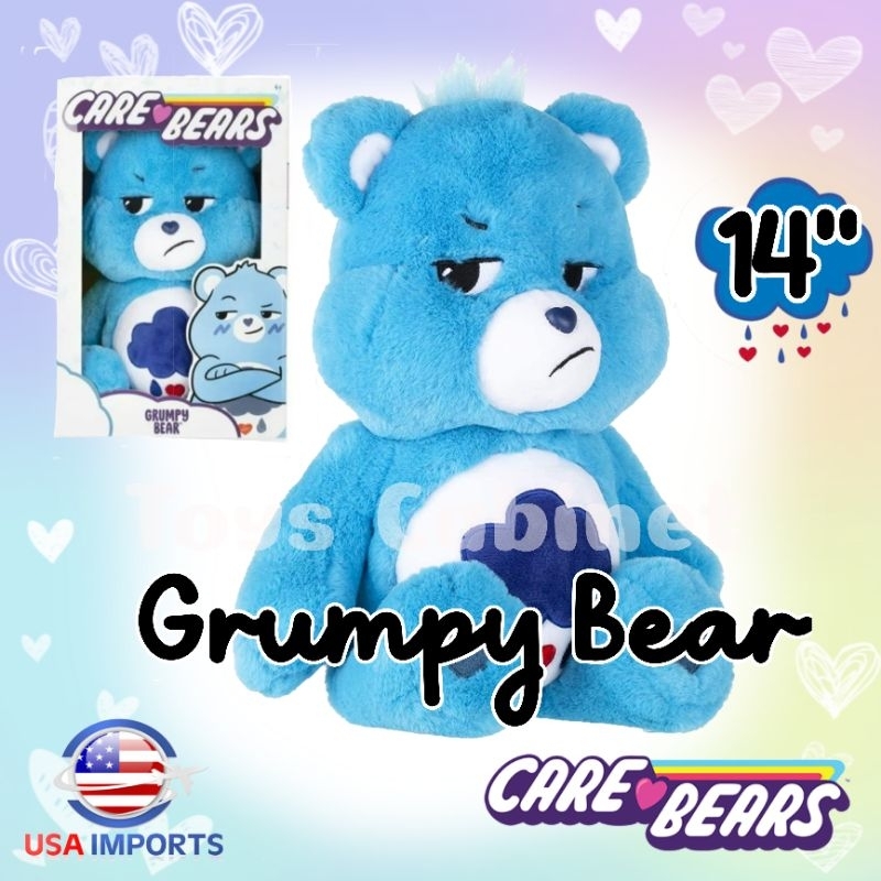 📦 พร้อมส่ง📦 NEW 2022 Care Bears แท้ 💯 นำเข้า USA 🇺🇲 ตุ๊กตาหมี แคร์แบร์ Care Bears Grumpy Bear หมีหน้าบึ้ง ไซส์ 14 นื้ว