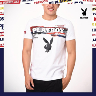 Playboy เสื้อยืดแขนสั้นเพลย์บอย ของแท้ 100% ชายหญิงใส่ได้คร่า