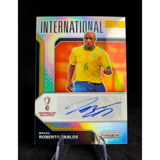 การ์ดฟุตบอล 2022 Prizm International Ink Silver Roberto Carlos ลายเซ็น /25