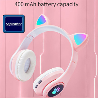 September B39 หูฟังไร้สาย หูฟังบลูทูธ bluetooth 5.0 หูฟังหูแมว  พับเก็บได้ หูฟัง ระบบเสียงรอบทิศทางแบบสามมิติ