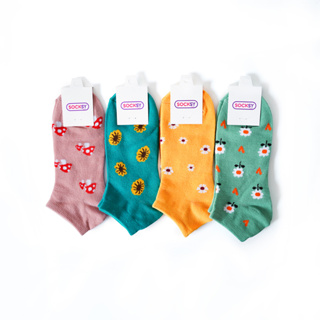 Socksy ถุงเท้าแฟชั่น รุ่น VZ-1523 คละสีสด (แพ็ค12คู่)