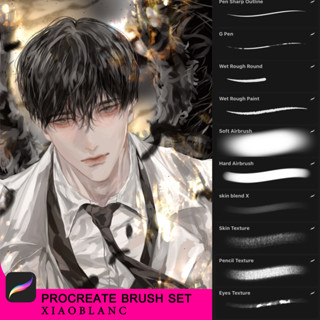 Procreate 29Brushes SET บรัชโปรครีเอท วาดการ์ตูน by xiaoblanc (ส่งเป็นโปสการ์ดQR)