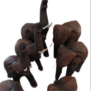 ช้างไม้ช้างไทย (10-17cm) Elephant wood decoration