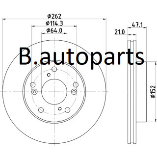 จานเบรคหน้า HONDA CIVIC นางฟ้า FD 1.8 2006- FB 1.8 2012- CR-Z ZF 2010- INTEGRA DC5 2002- STREAM 1.7 RUNSTOP /คู่