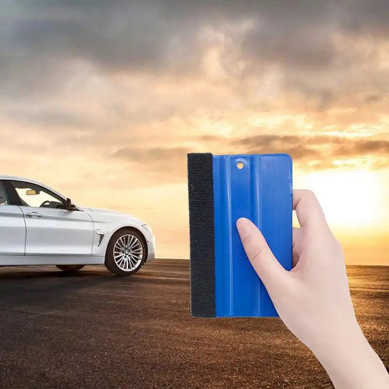 รถ Decals ไม้กวาดไวนิลห่อ Spatula Edge ป้องกันรอยขีดข่วนฟรี Suede Felt หน้าต่างภาพยนตร์ฟิล์ม Scraper เครื่องมือ - รูปที่ 2