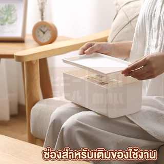 【VINIMALL คุณภาพดี】กล่องใส่ทิชชู่ฝาปิด 2ขนาด วัสดุPP หนา ทนทาน ดีไซน์ญี่ปุ่นมินิมอล CTN300 GO GK GR