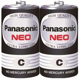 PANASONIC ถ่านไฟฉาย NEO C รุ่น R14NT/2SL (แพ็ค 2 ก้อน) สีดำ