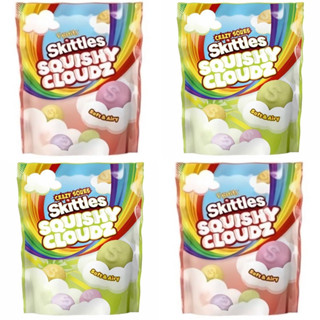 Skittles SQUISHY CLOUDZ  รส Crazy Sour สินค้าของ UK เยลลี่รสผลไม้รวม -  น้ำหนัก 94 กรัม BBF 11/08/23