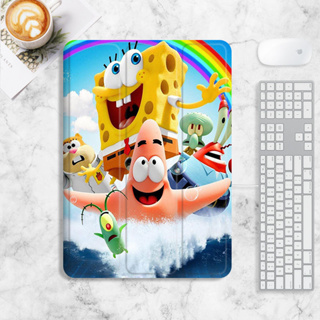 SpongeBob SquarePants เคส iPad mini1/2/3/4/5/6 air4/5 เคสไอแพด gen7/8/9 gen10 เคสซิลิโคน มีที่ใส่ปากกา 2022 pro11 case