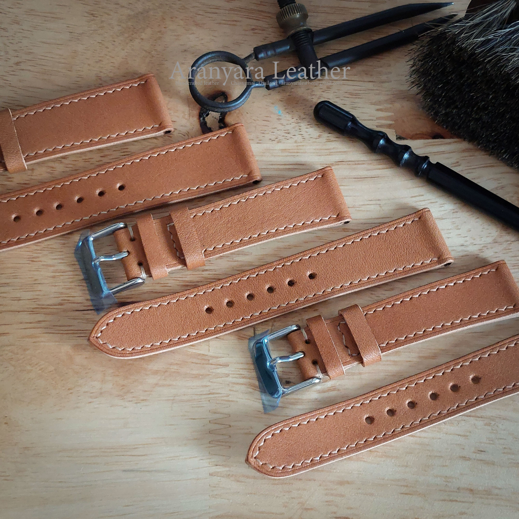Veg tanned Goat leather watch strap 18mm./20mm./22mm.