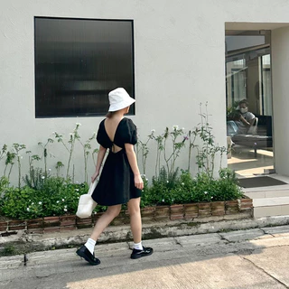 Violet Dress คอลเลคชั่นต้อนรับ summer ชุดนี้ปังมาก น่ารักผสมเซ็กซี่ โชว์หลังเบาๆ (โรงงานผ้าที่ไทยร้านผลิตเอง)