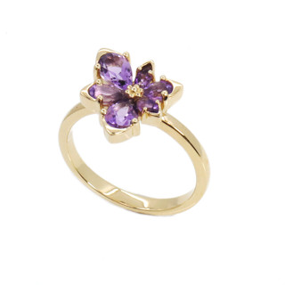 แหวนพลอยแท้  Amethystethys Silver 925 ชุบทอง 18K