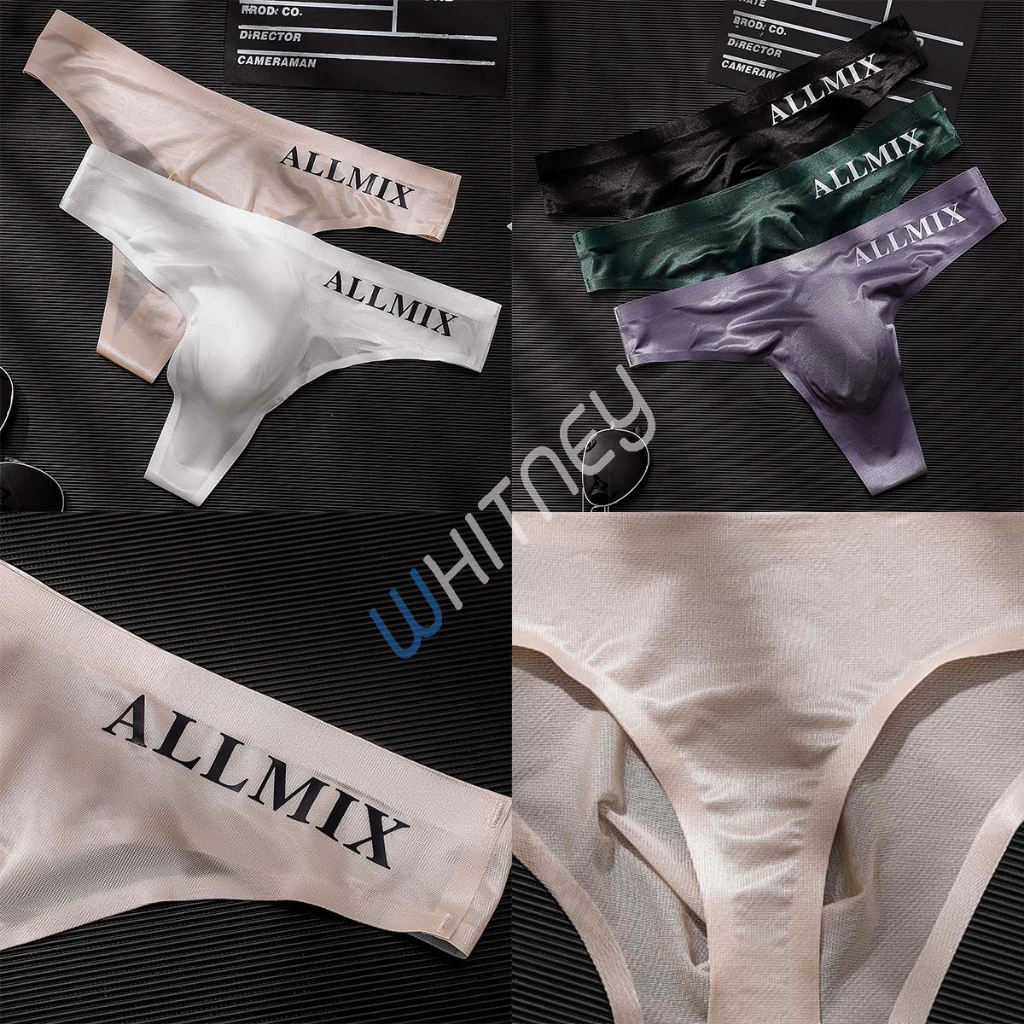 กางเกงในจีสตริงผู้ชาย(G-string) มีเป้า ไร้ขอบ ALLMIX สุด sexy ผ้า Nylon(EUM3)