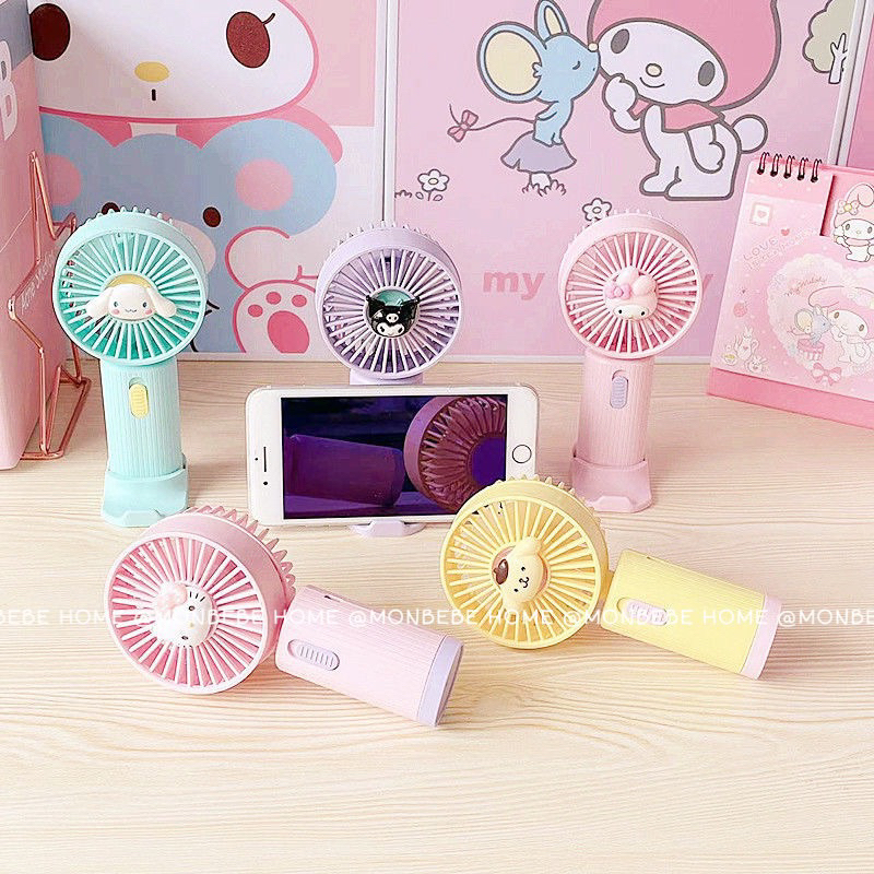 พัดลมซานริโอ้ พัดลมตั้งโต๊ะ  5สี USB Fan ขนาดเล็ก ซานริโอ้น่ารัก ตั้งมือถือได้ พร้อมส่ง!!