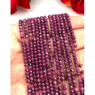 1 Strand Natural Ruby Faceted Round Beads 2mm 3mm Wholesale Gemstone For Jewelry Making