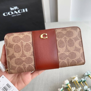 🎀 (สด-ผ่อน) กระเป๋าสตางค์ซิปรอบใบใหญ่งาน shop Coach CC490